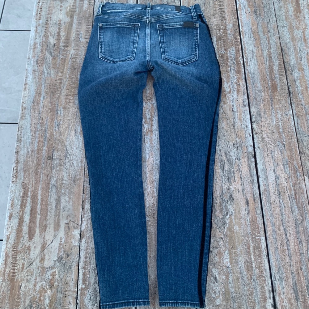 7 For All Mankind Black Label Dark Wash Stripes Jeans